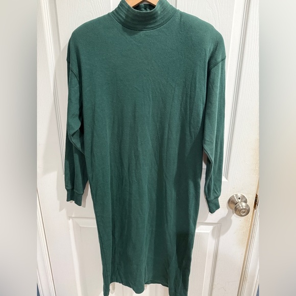 Vintage Express Forest Green Long Sleeve Dress Button up back excellent cond! - Picture 4 of 7